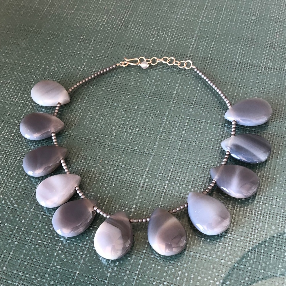 Ann Lightfoot Gray Feldspar Necklace New